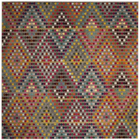 Safavieh Monaco Power Loomed Square Area Rug Multi Color& Beige - 6 ft.-7 in. x 6 ft.-7 in. MNC204F-7SQ